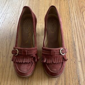 A.P.C. Rust Suede loafer chunky heel pump size 37